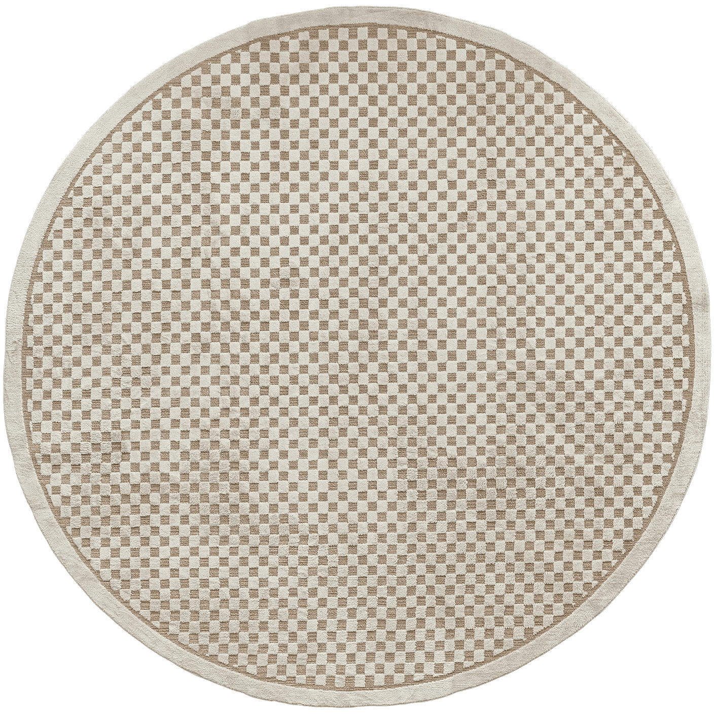 Milo Sandy Round carpet in beige, shown in a product top view as image 1