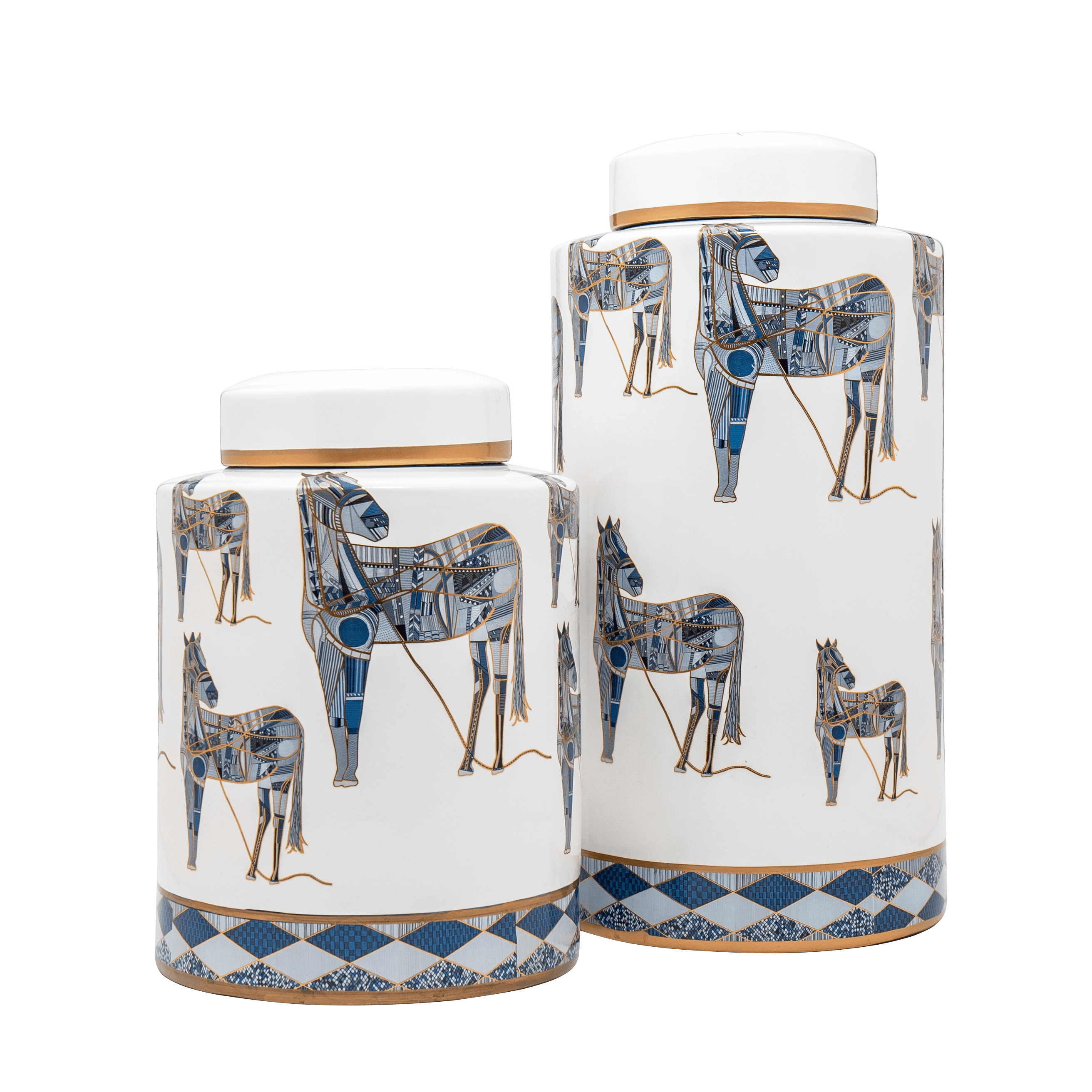 Eloisa Bundle vases in white and blue, shown in a product front view as image 1