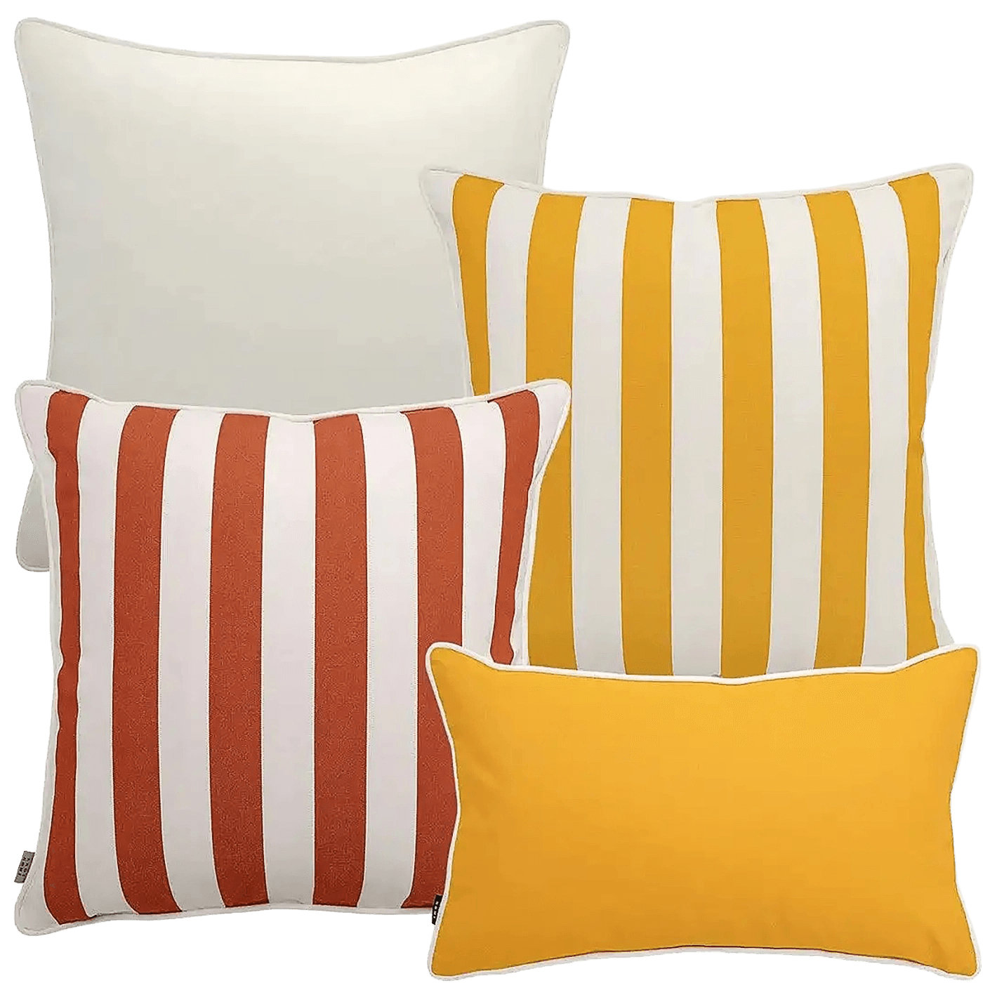 Aarush Bundle outdoor bundles in orange, yellow and ivory, shown in a product as image 1
