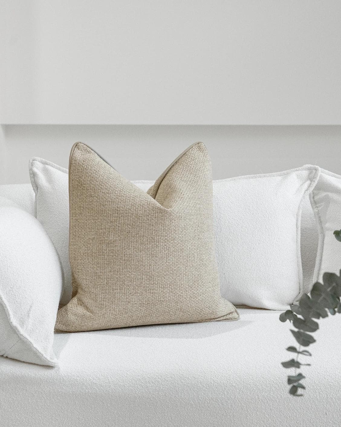 Alin Klimt cushion in beige and taupe, shown in a product front view as image 2