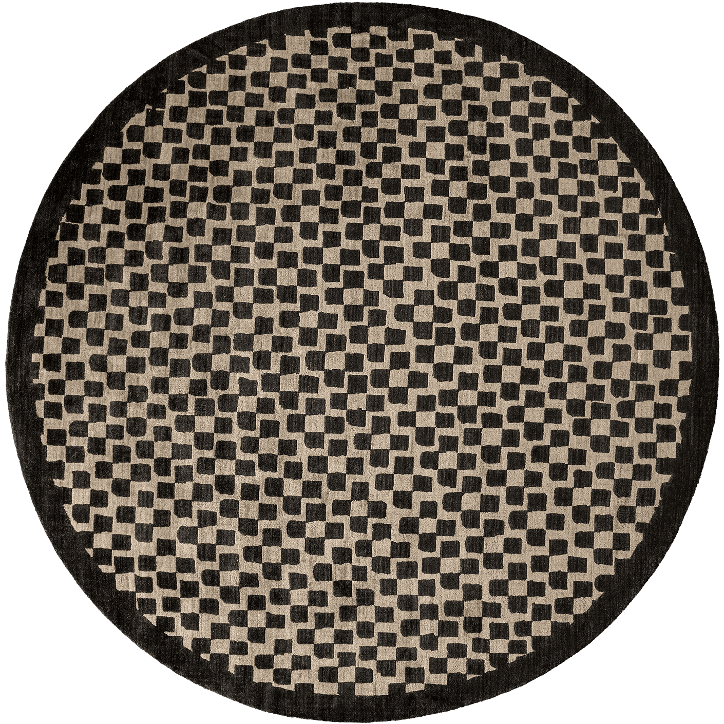 Chess Ebony carpets in beige and black, shown in a product top view as image 1
