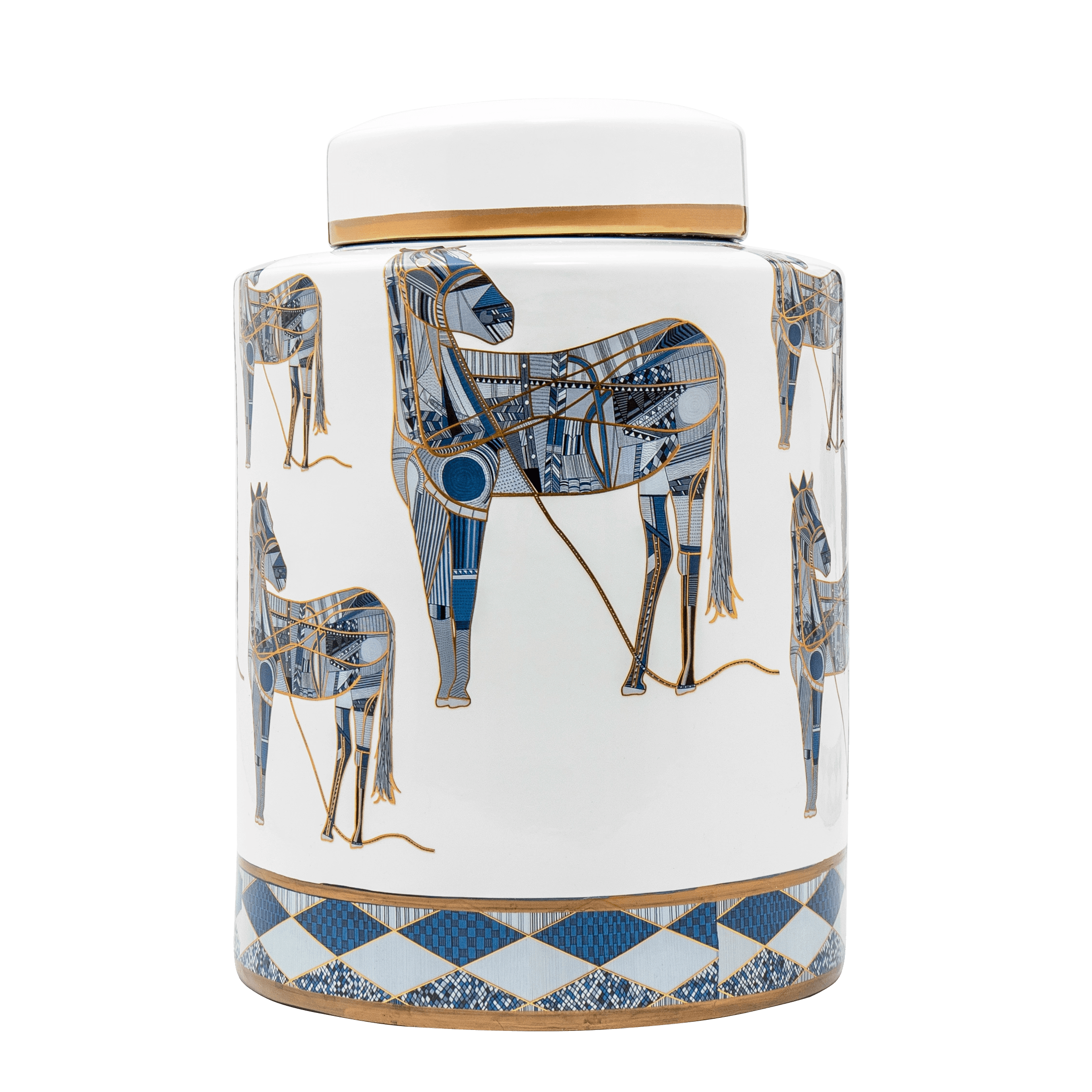 Eloisa Arneson II vases in white and blue, shown in a product front view as image 1