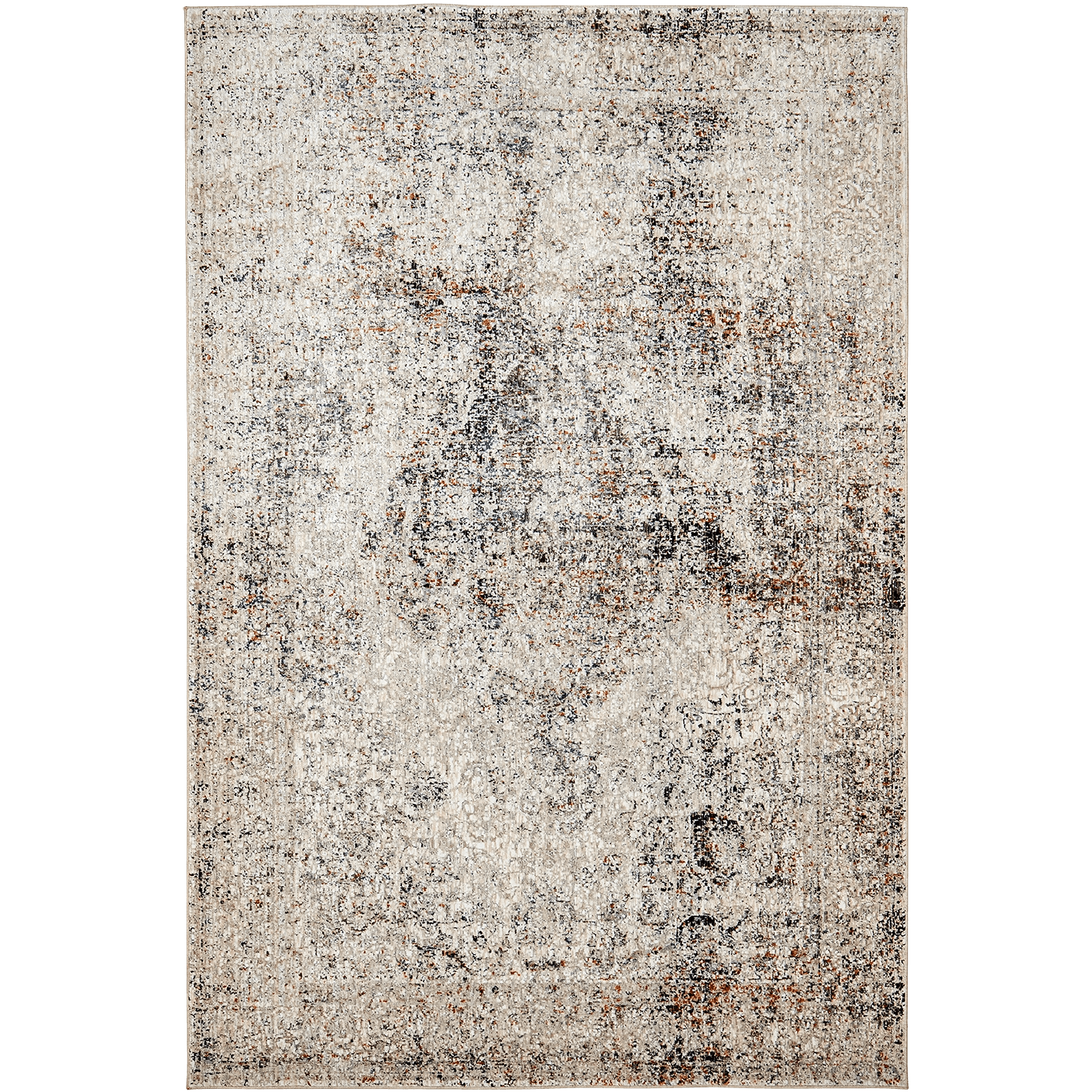 Ethan Dune II carpets in grey, beige and multicolour, shown in a product top view as image 1