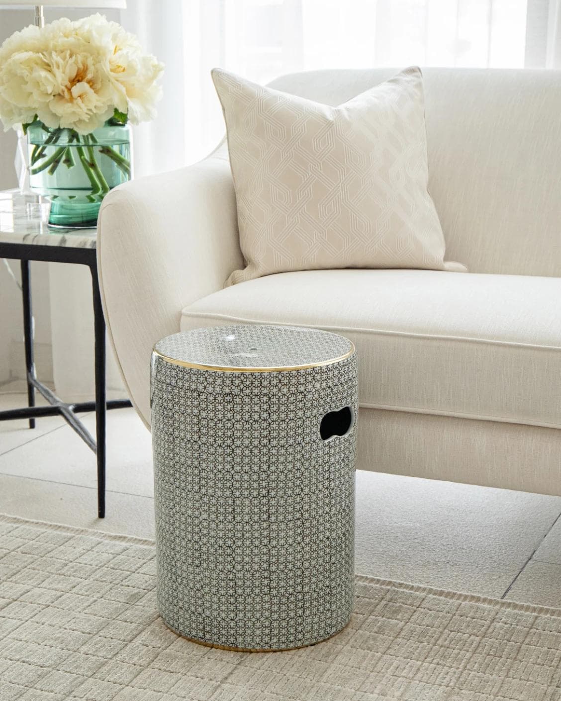 Hans Jacobsen stools in grey, shown in a lifestyle front view as image 2