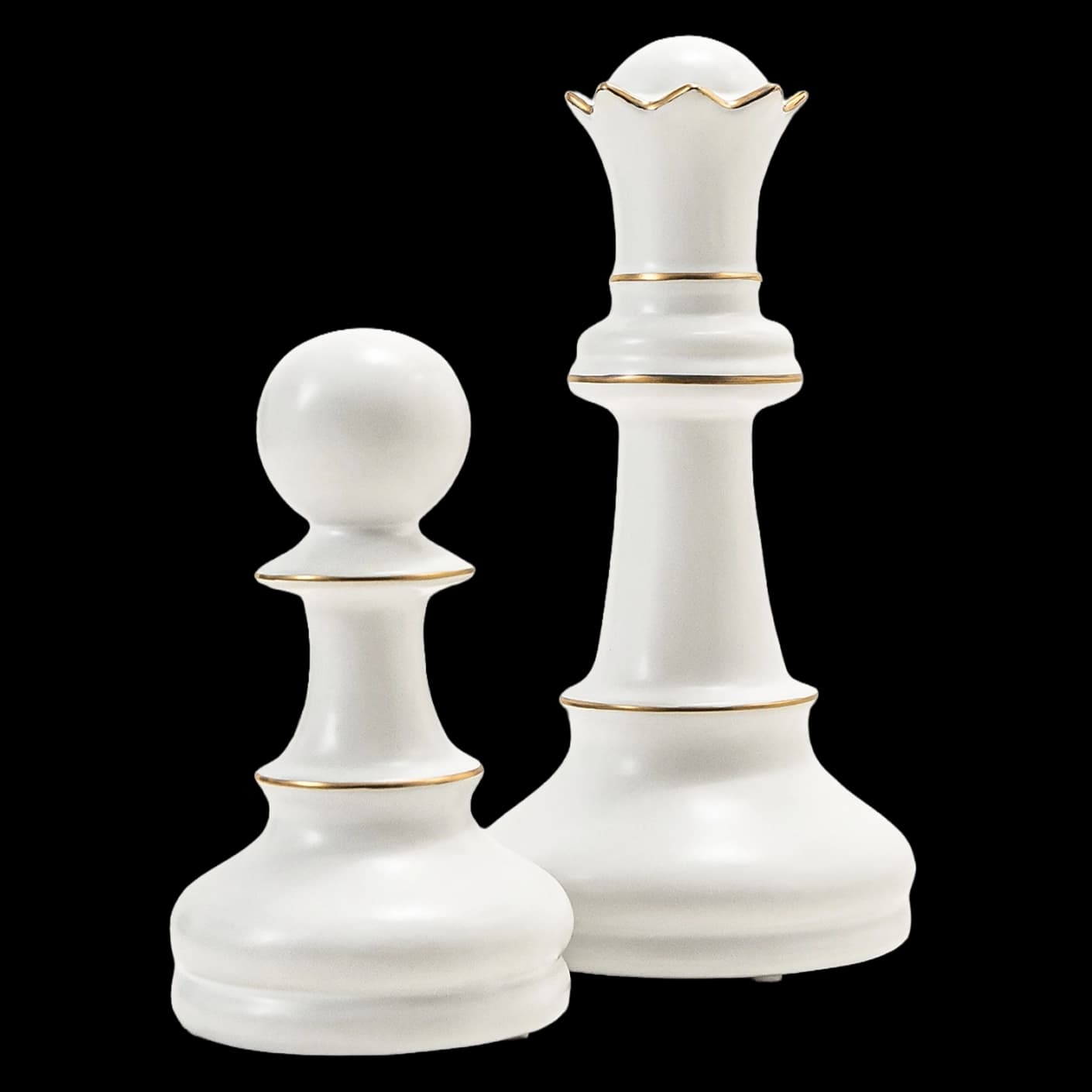 Cassandra Arneson Porcelain Figures statues and sculptures in white and gold, shown in a product front view as image 1