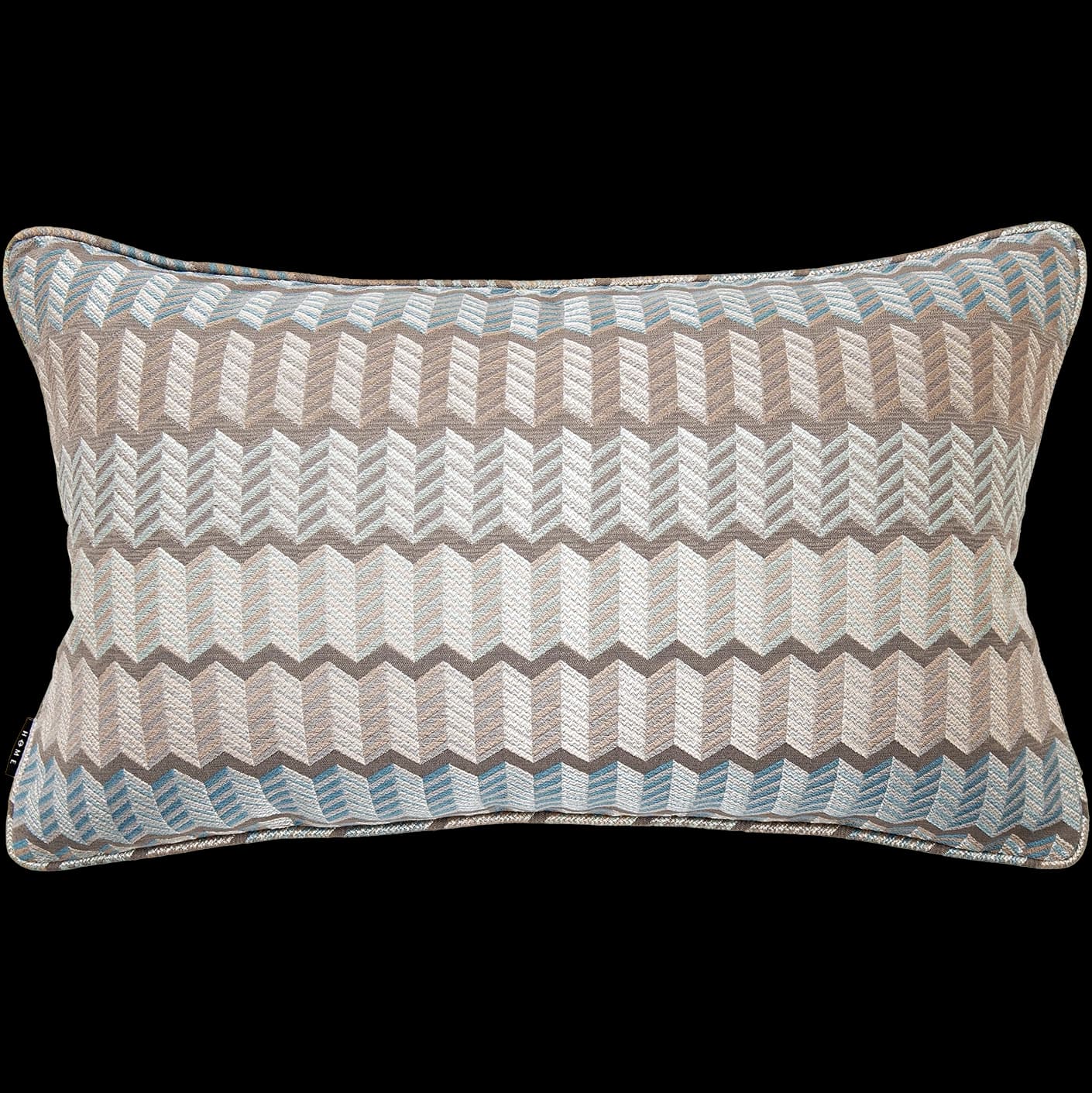 Cecilia Canova II cushion in silver, blue and multicolour, shown in a product front view as image 1
