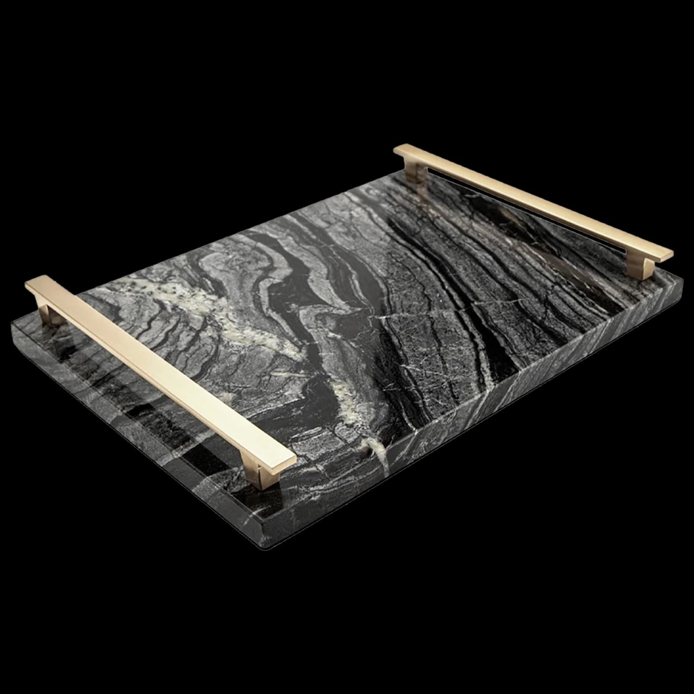 Daniel Bandiagara trays in gold and black, shown in a product front view as image 1