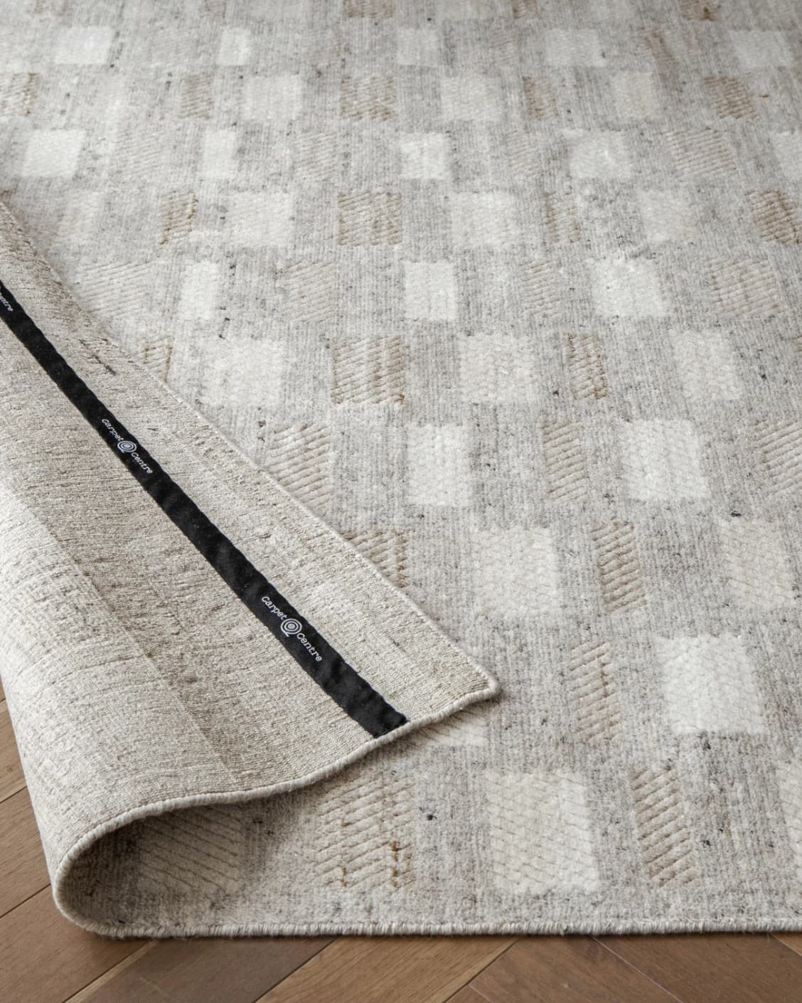 Dante Ashton carpet in grey and beige, shown in a product close-up front view as image 6