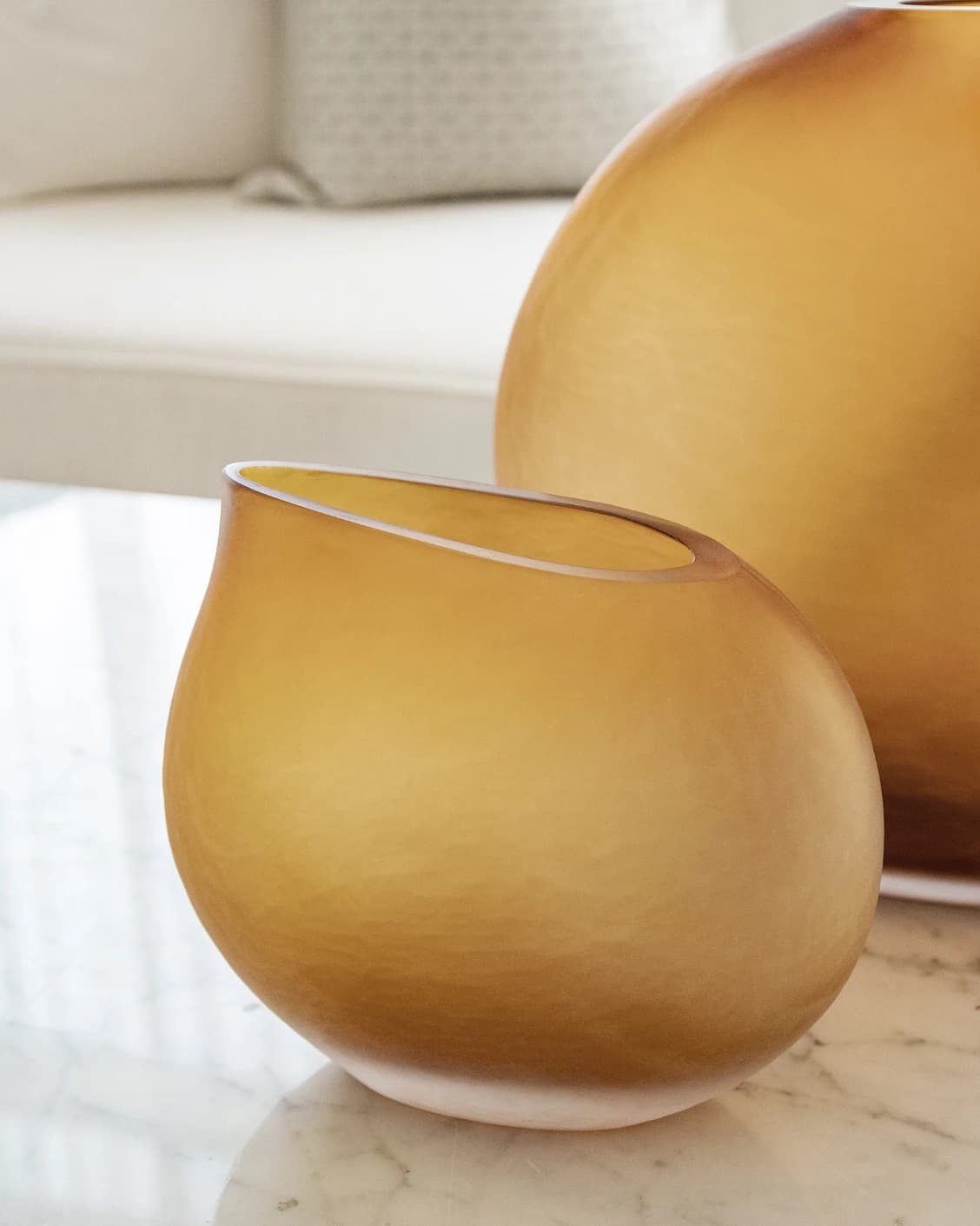 Denise Bundle vases in orange, shown in a lifestyle right view as image 6