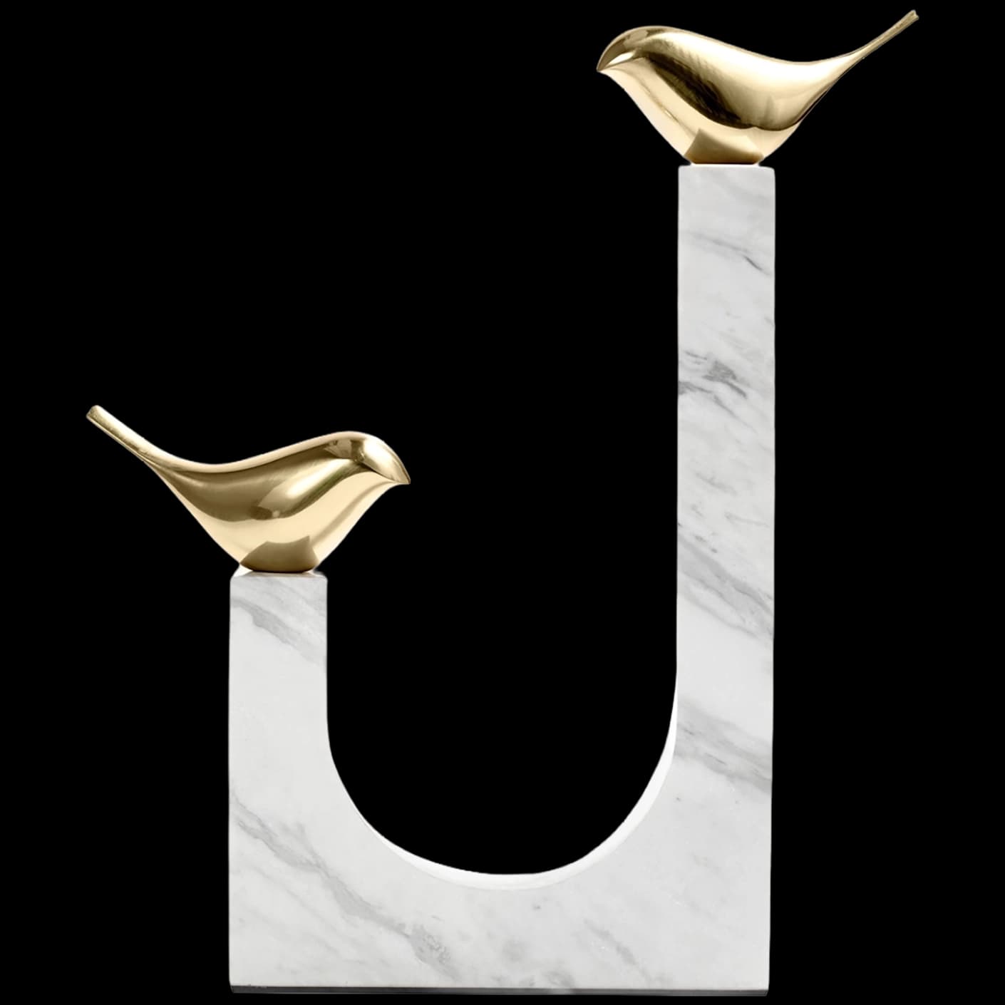 Finch Butterfield vases in white and gold, shown in a product front view as image 1