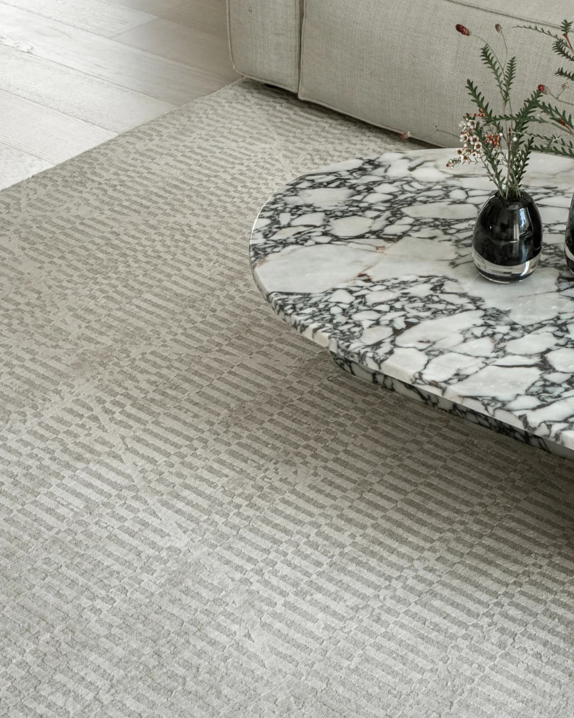 Maverick Sandy Runners carpet in sandy and beige, shown in a lifestyle top view as image 4