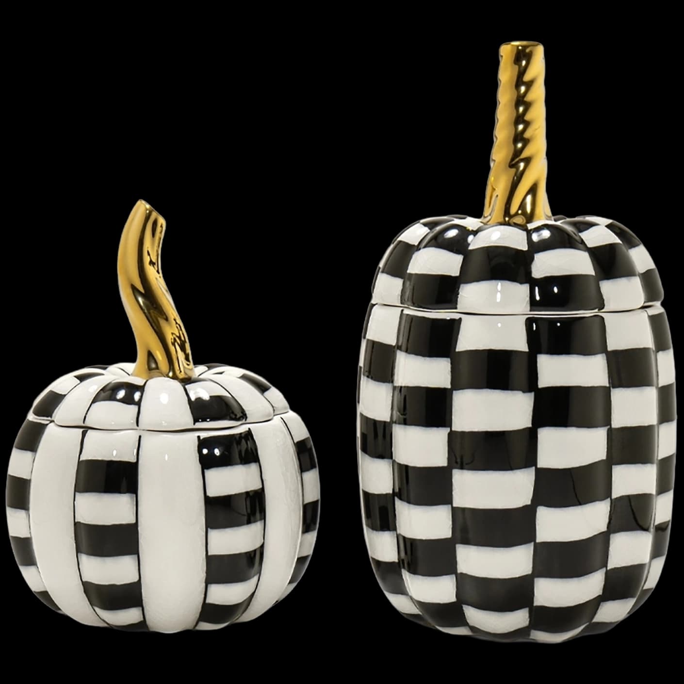 Naveah Arneson Bundle canisters in white, black and gold, shown in a product front view as image 1