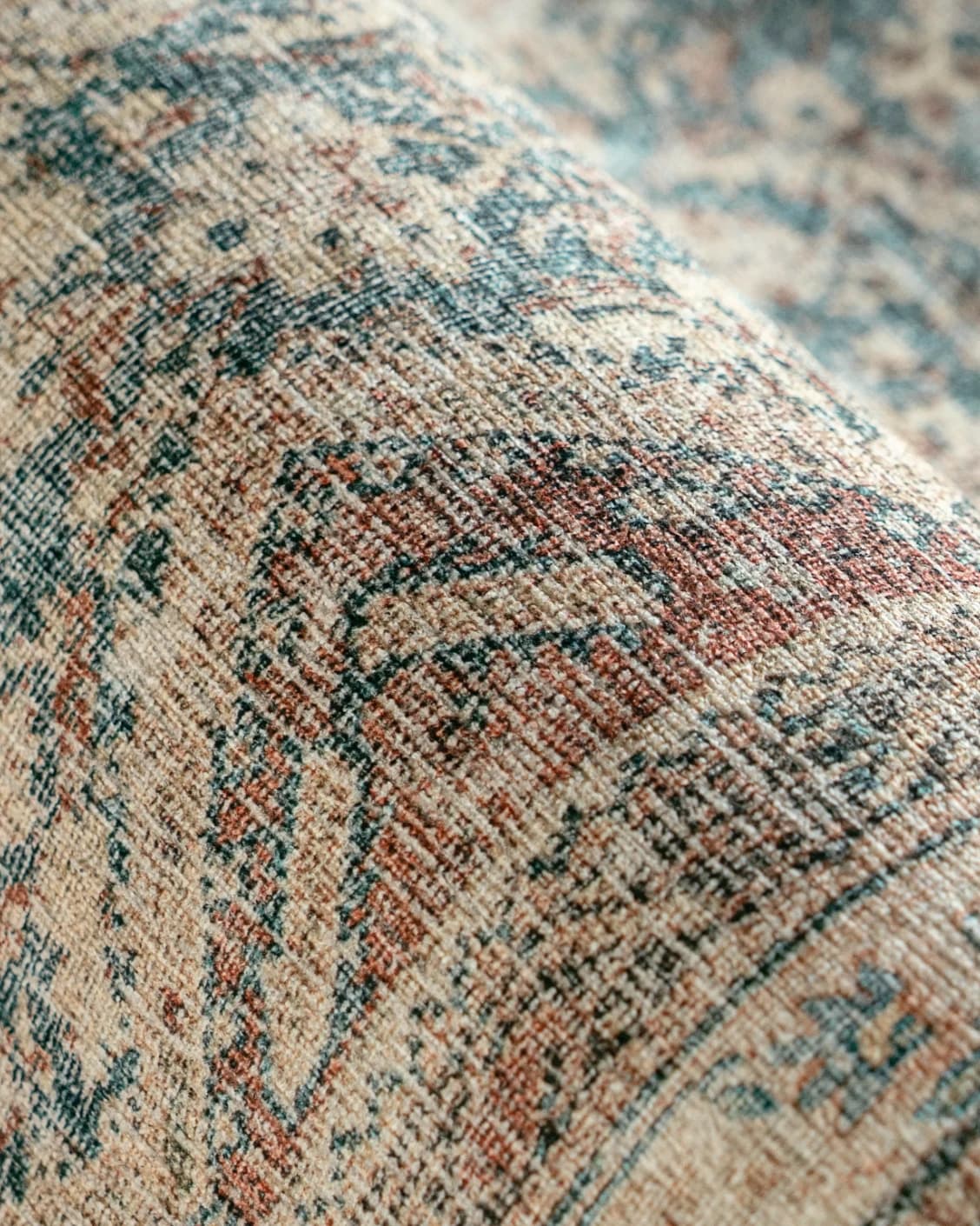 Vince Denim carpet in beige, rust and multicolour, shown in a product close-up as image 10