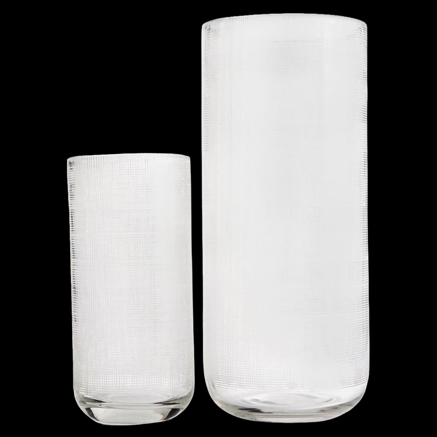Zaha Bundle vases in white and translucent, shown in a product front view as image 1