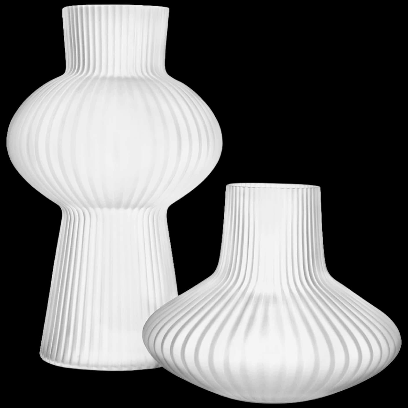 Zenya Bundle vases in white, shown in a product front view as image 1