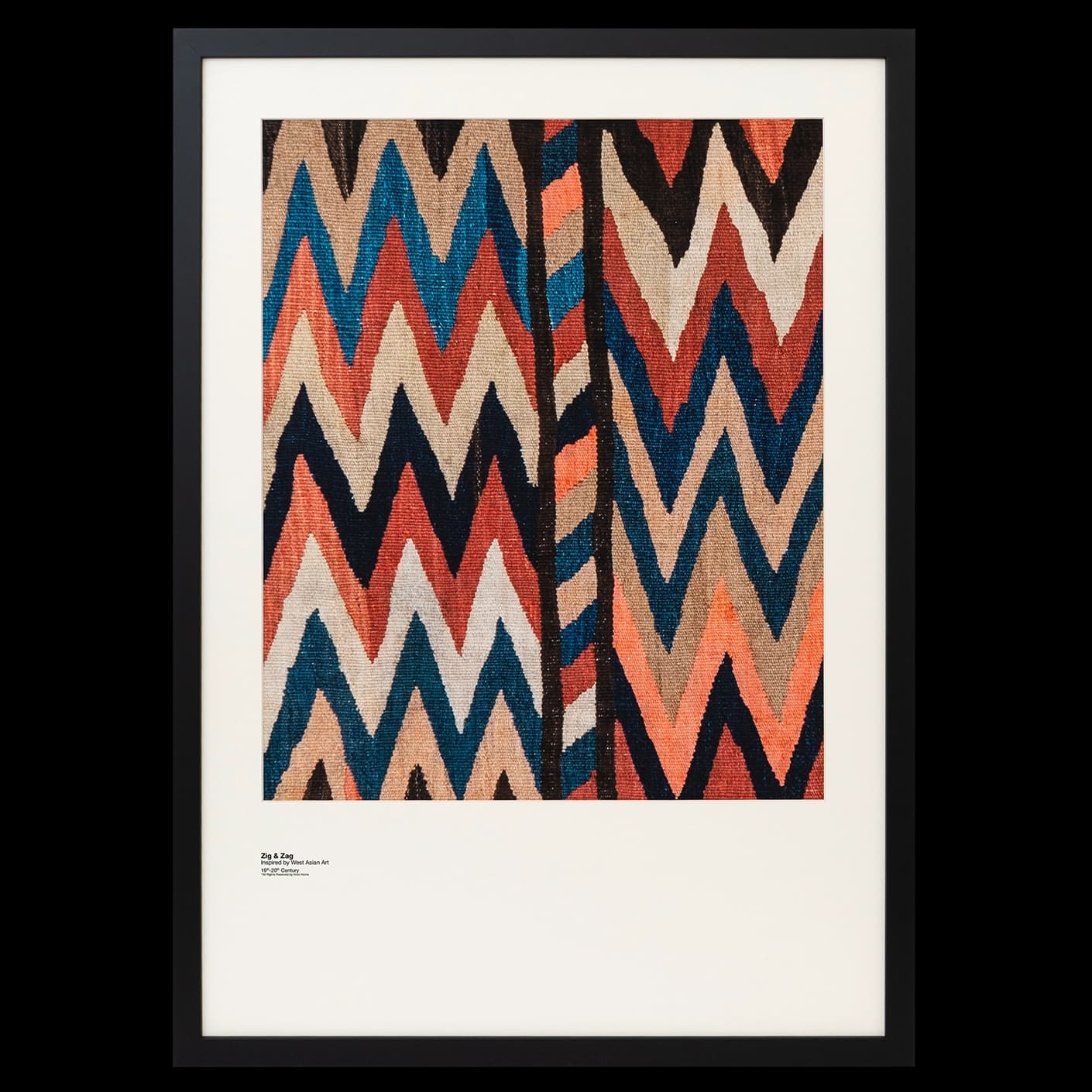 Zig & Zag fine art print in multicolour, shown in a lifestyle front view as image 1