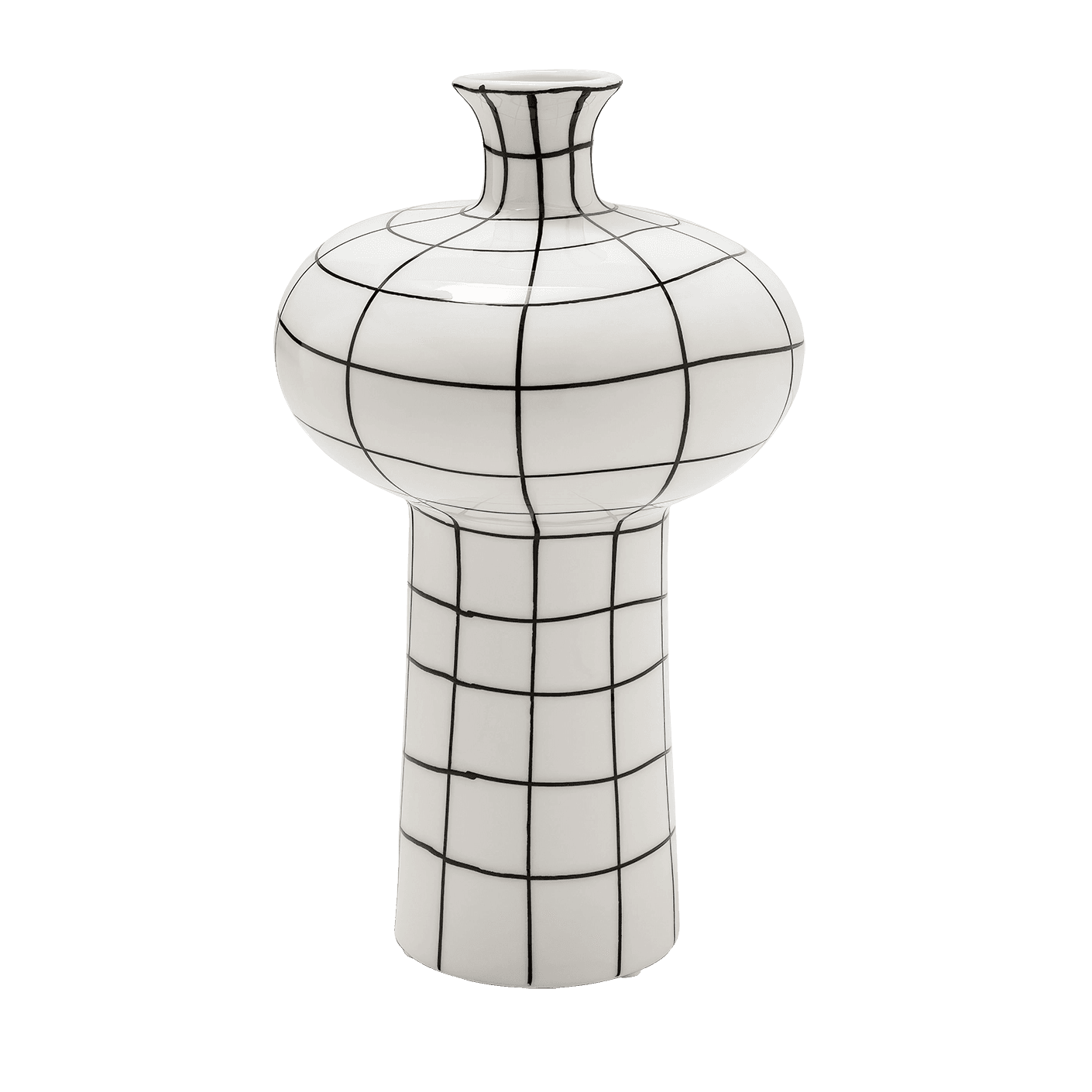 Iris Arneson vases in white and black, shown in a product front view as image 1