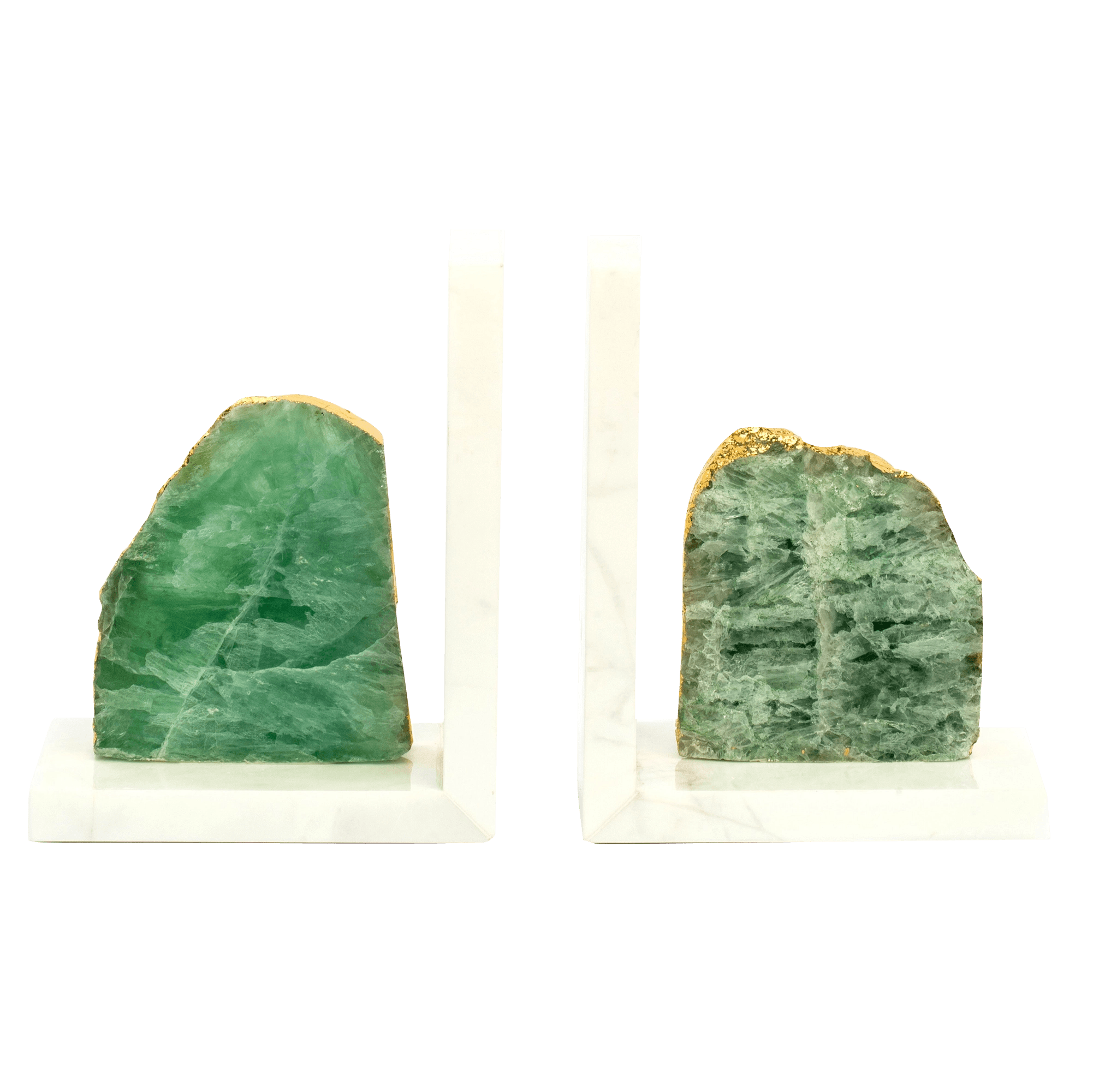 Isaac Twain statues and sculptures in green, white and gold, shown in a product front view as image 1