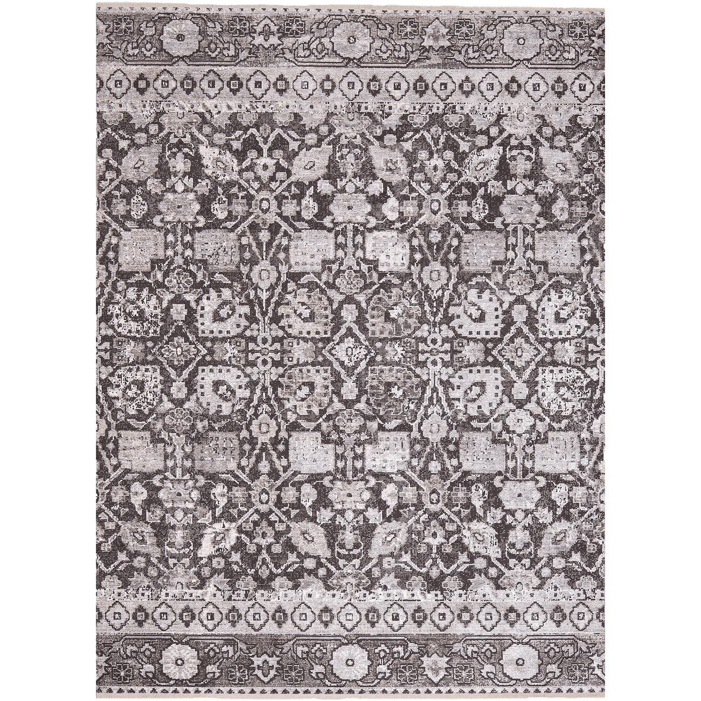 Jerik Ashton carpets in grey, shown in a product top view as image 1