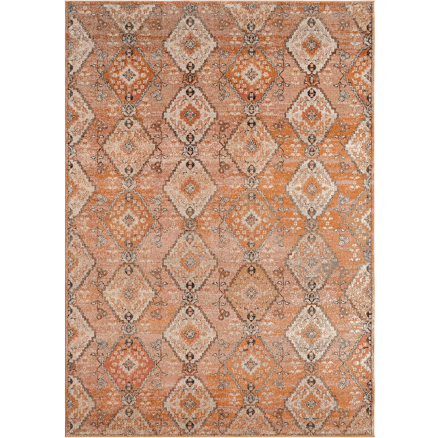Julian Coral carpets in orange and rust, shown in a product top view as image 1