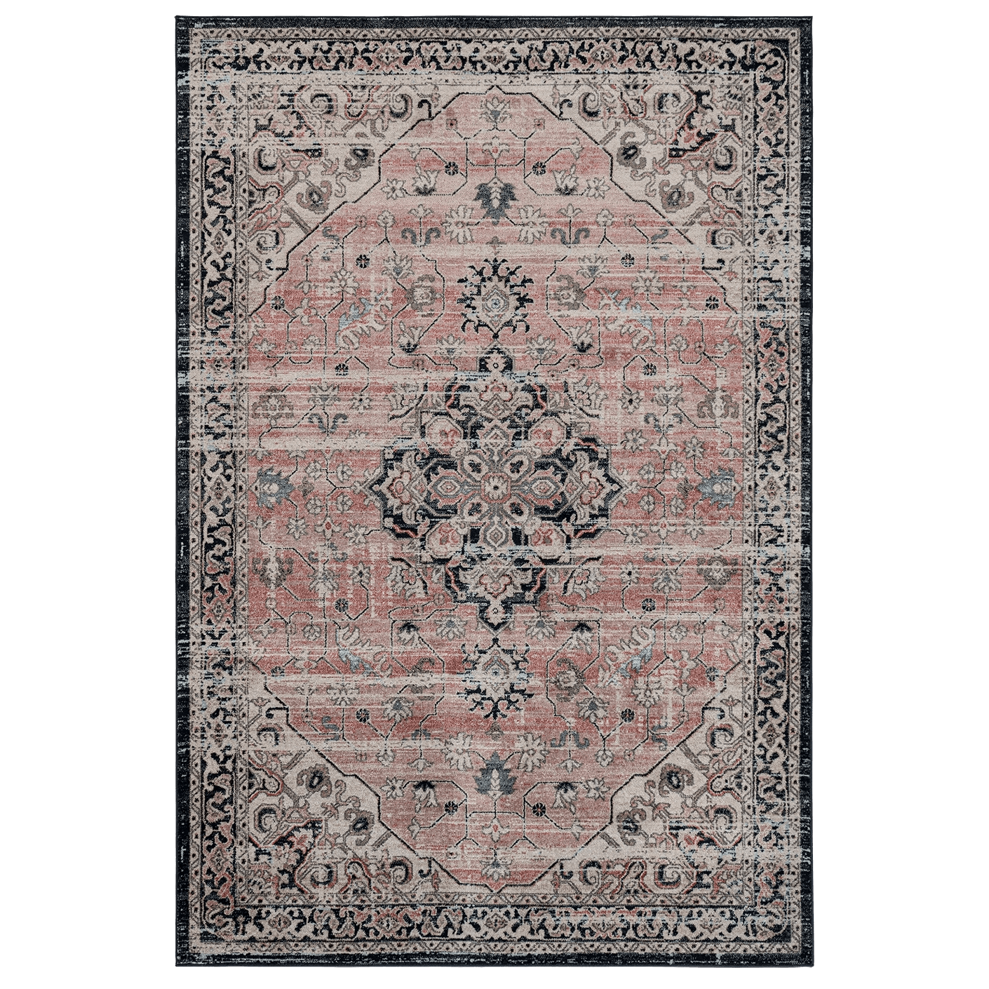 Julian Terracotta carpets in grey and pink, shown in a product top view as image 1