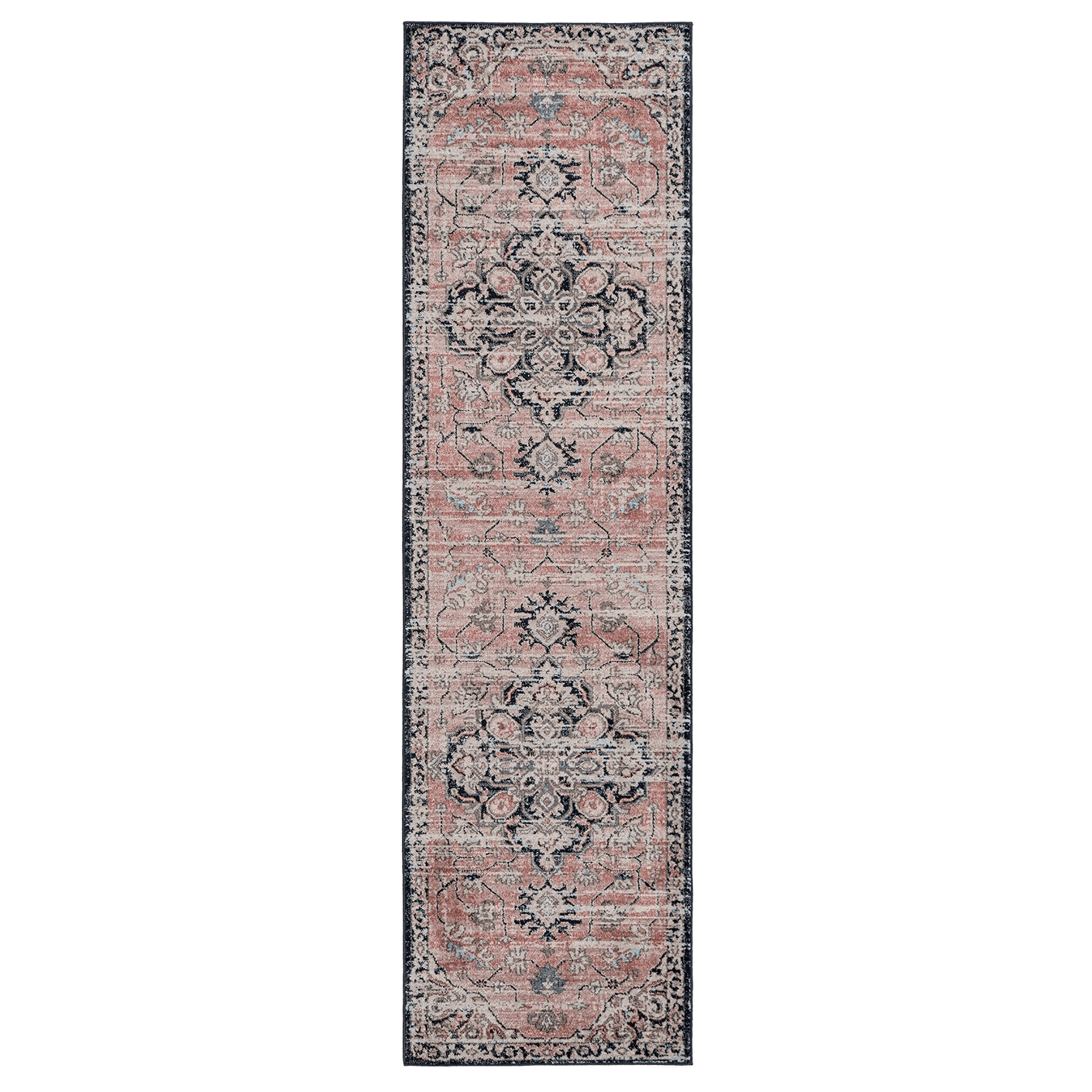 Julian Terracotta carpets in grey and pink, shown in a product top view as image 1