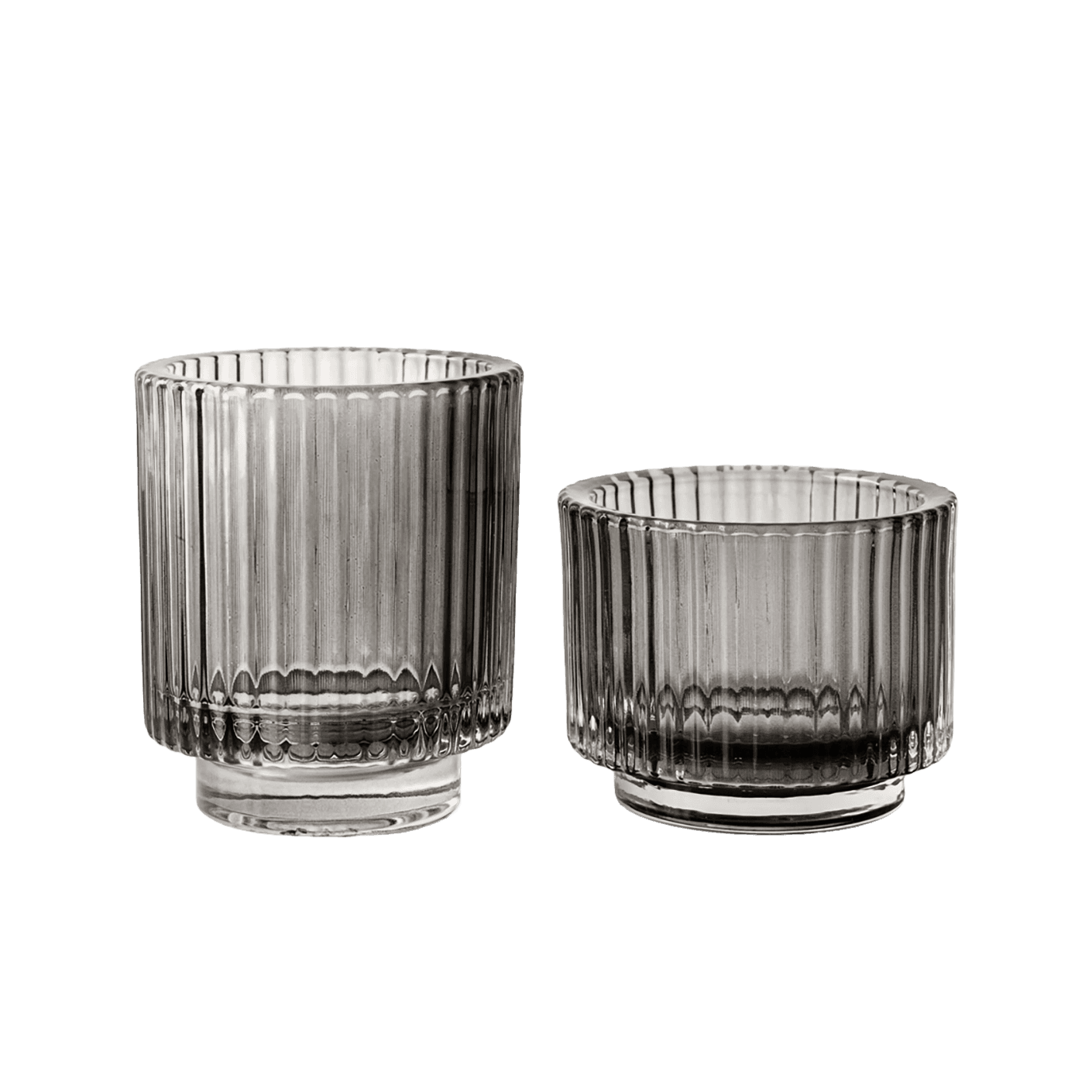 Loucille Storms candle holders in grey, shown in a product front view as image 1