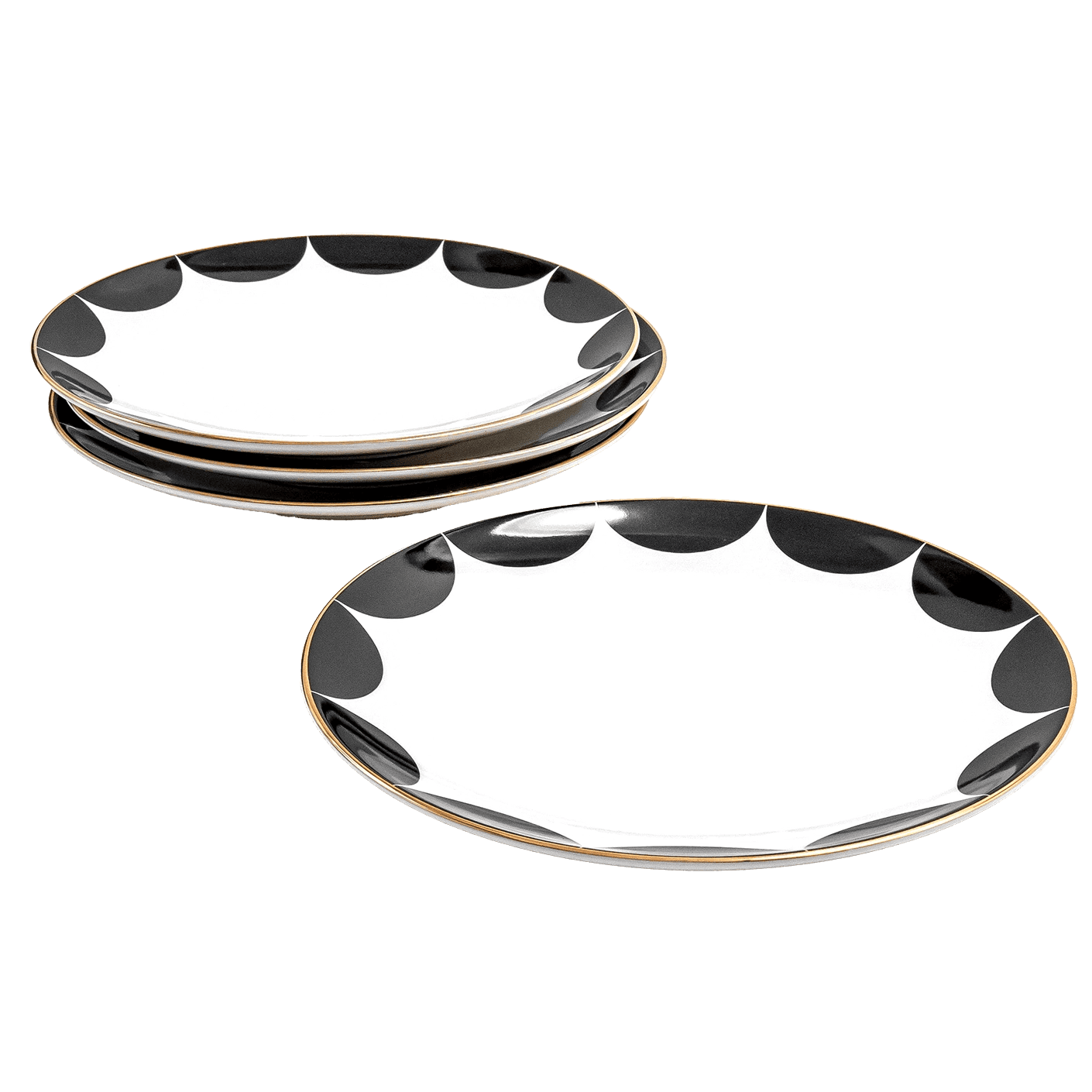 Malikka Viktoria plates in black and white, shown in a product front view as image 1
