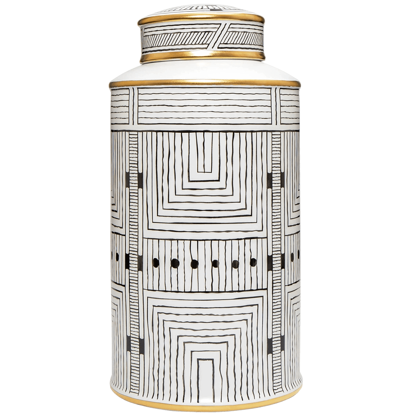 Maze Arneson canisters in black and white, shown in a product front view as image 1