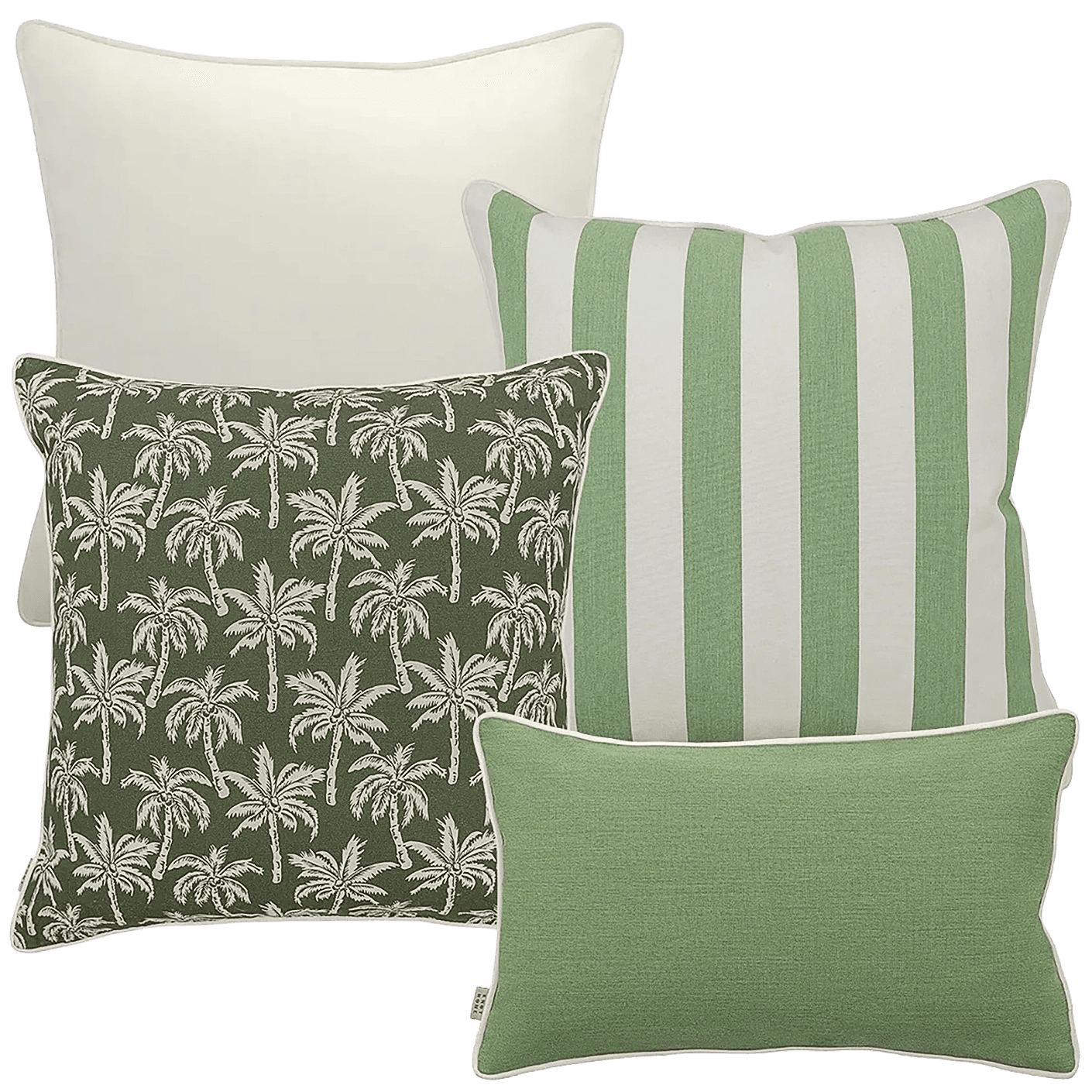 Mysha Bundle outdoor bundles in ivory and green, shown in a product as image 1