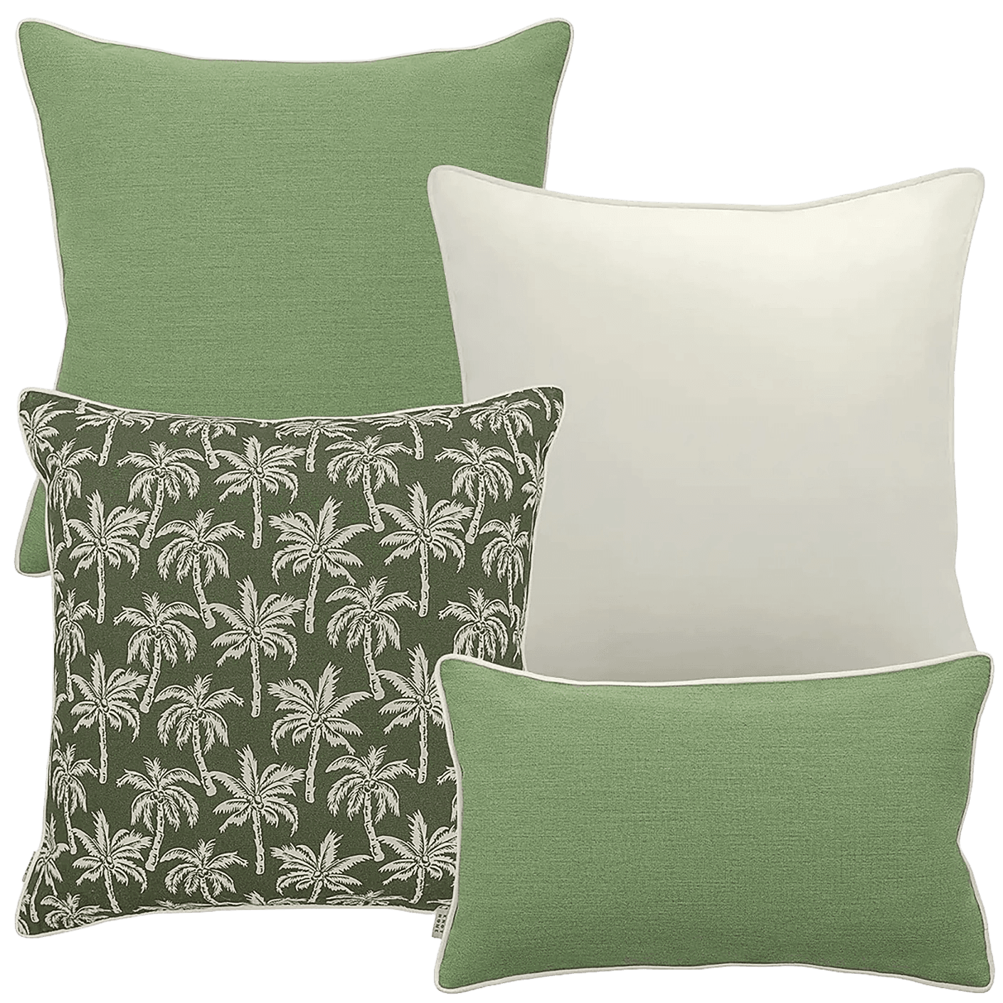 Sina Bundle outdoor bundles in green and ivory, shown in a product front view as image 1