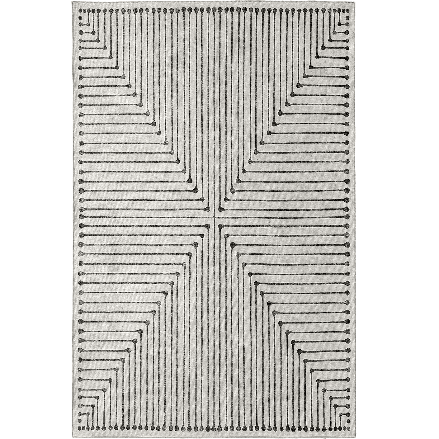 Vince Bianca carpets in black and white, shown in a product top view as image 1