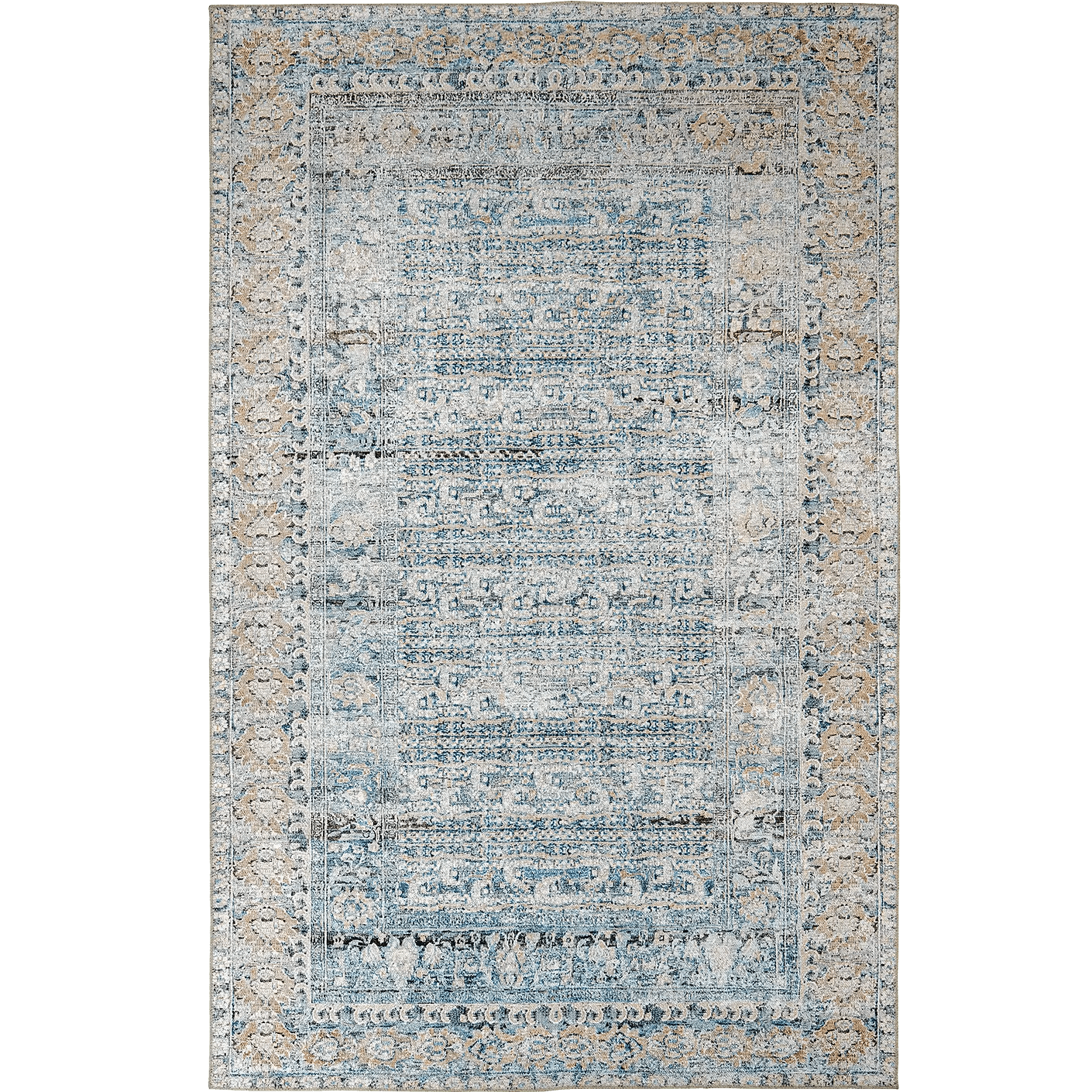 Vince Lake carpets in blue and rust, shown in a product top view as image 1