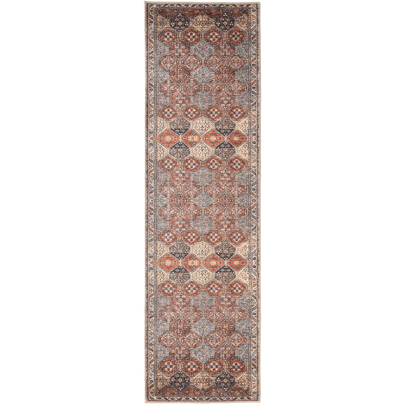 Vince Rosso carpets in rust and multicolour, shown in a product top view as image 1
