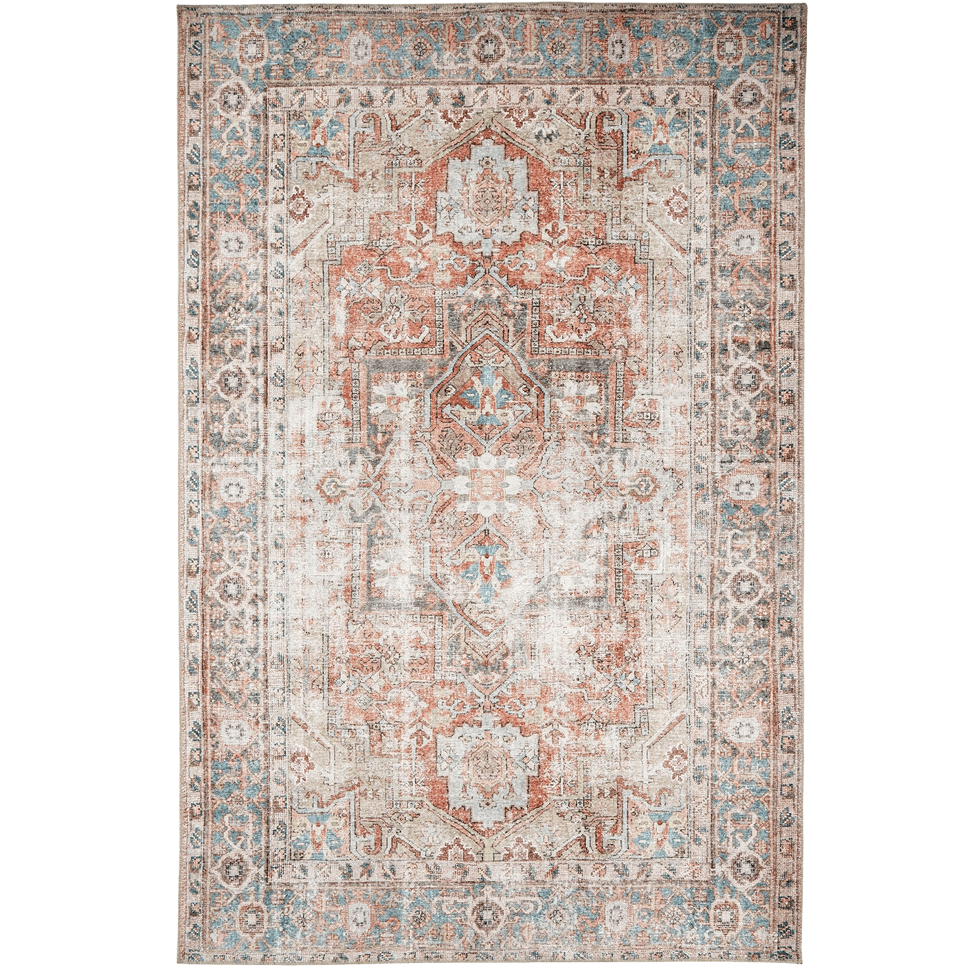 Vince Rouge carpets in red and multicolour, shown in a product top view as image 1