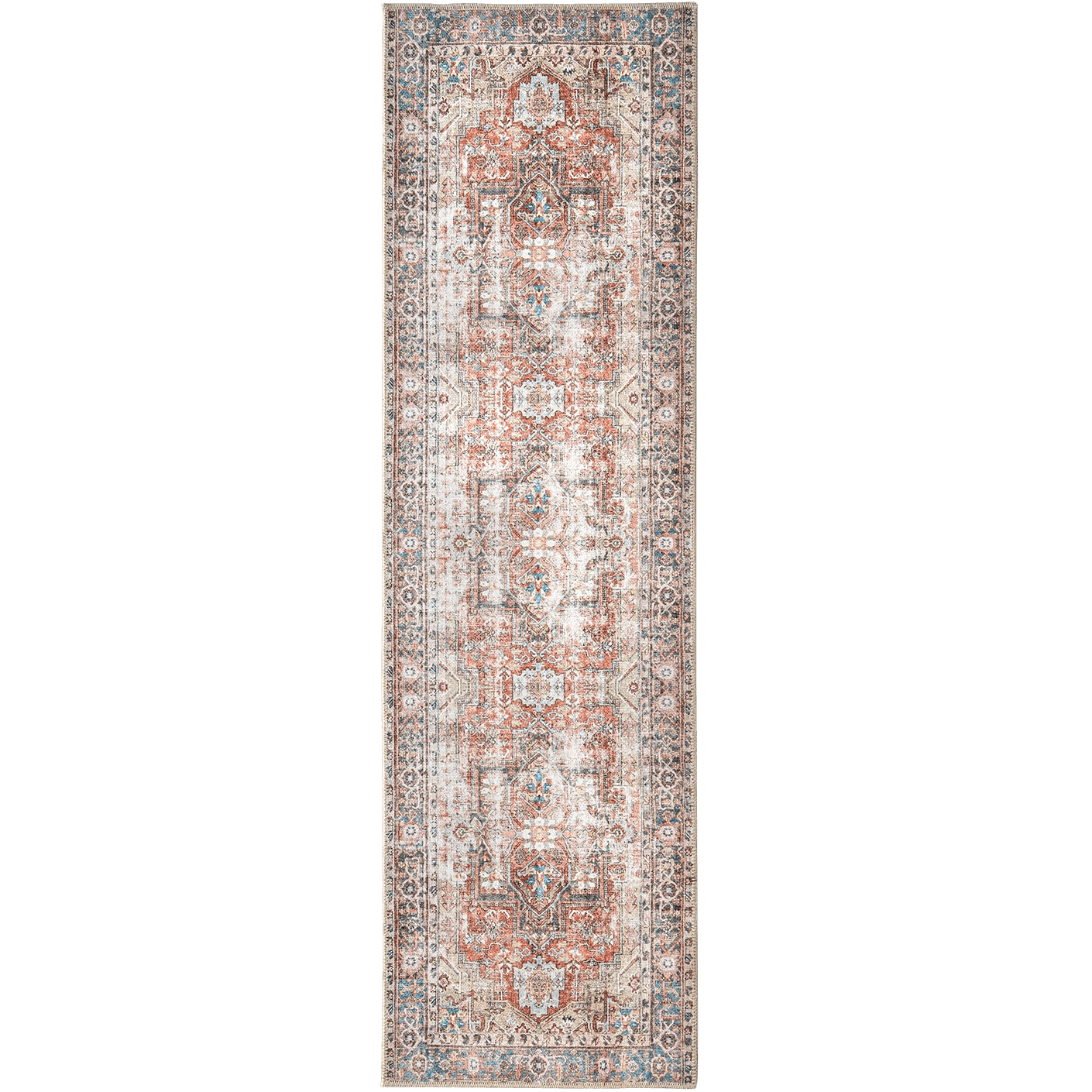 Vince Rouge carpets in red and multicolour, shown in a product top view as image 1