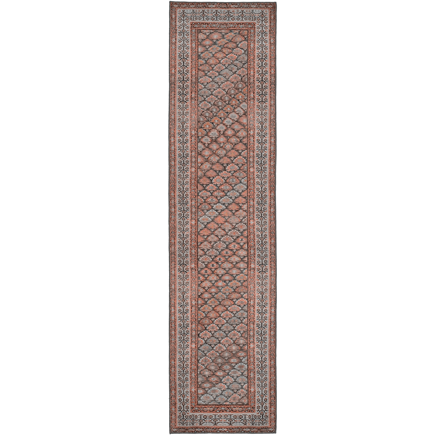 Vincent Copper carpets in taupe, orange and multicolour, shown in a product top view as image 1