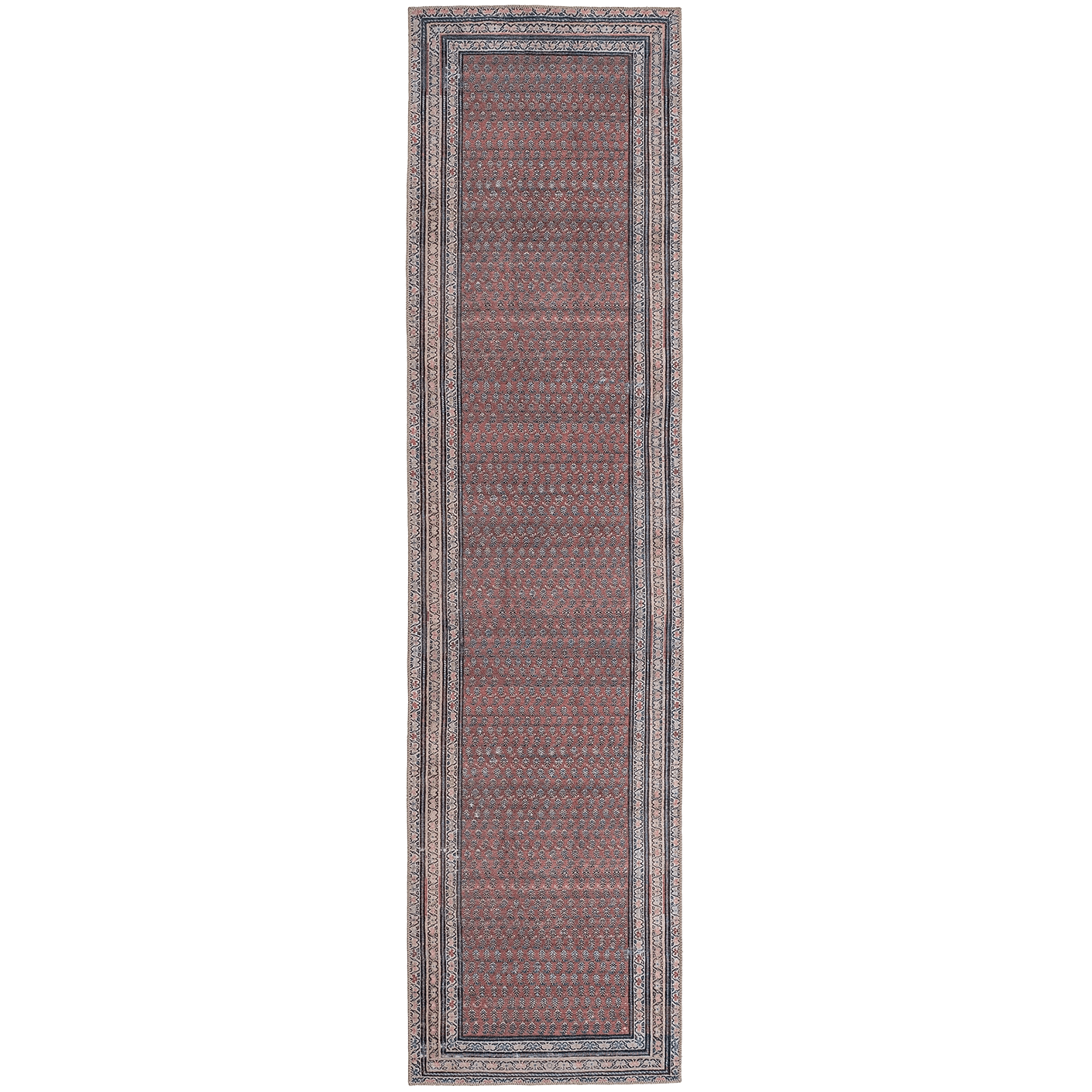 Vincent Coral carpets in red and multicolour, shown in a product top view as image 1