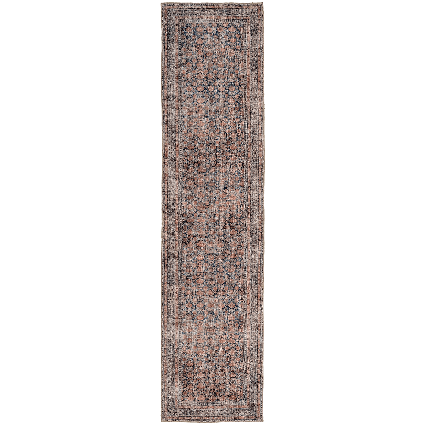 Vincent Terracotta carpets in rust and multicolour, shown in a product top view as image 1
