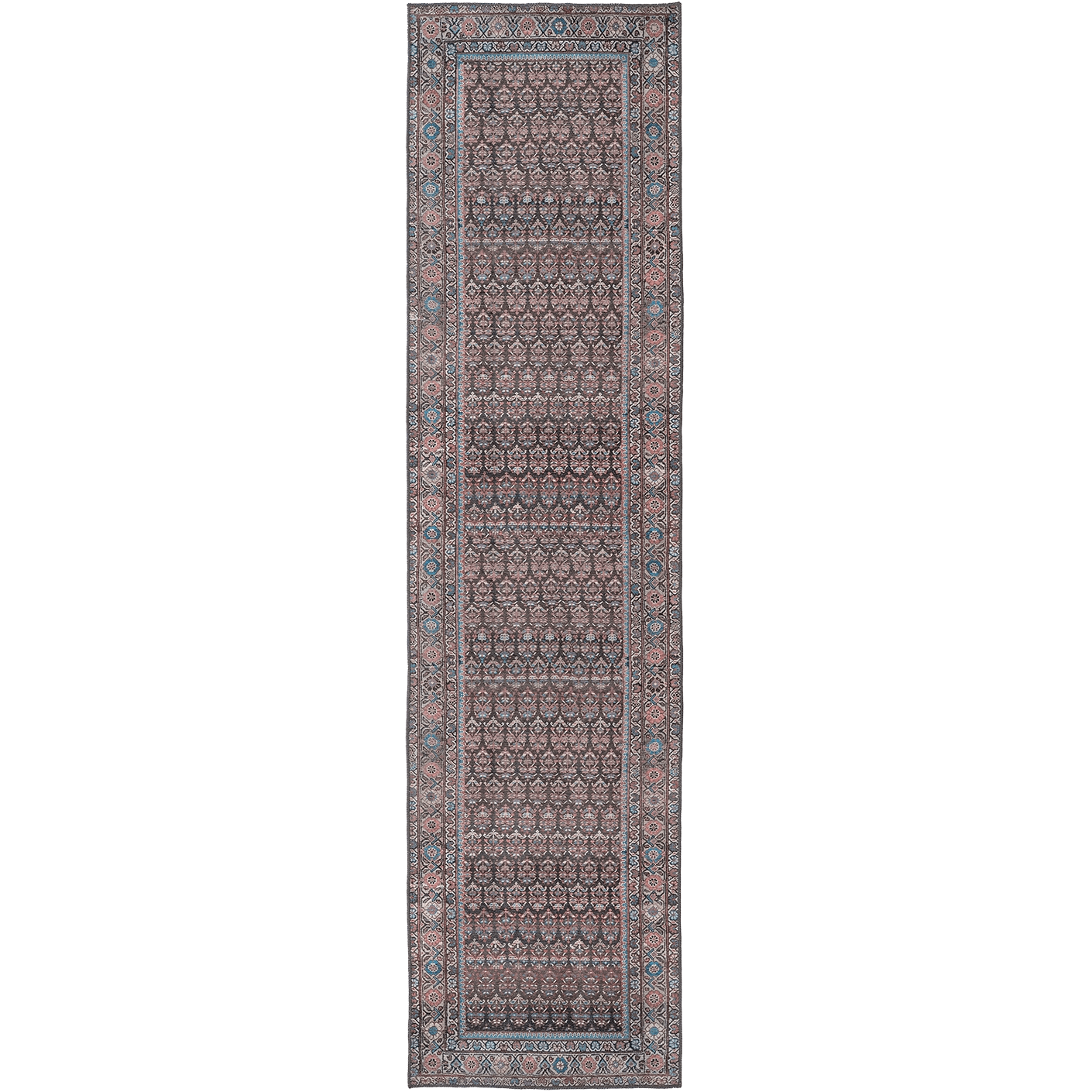 Vincent Umber carpets in red, blue and multicolour, shown in a product top view as image 1