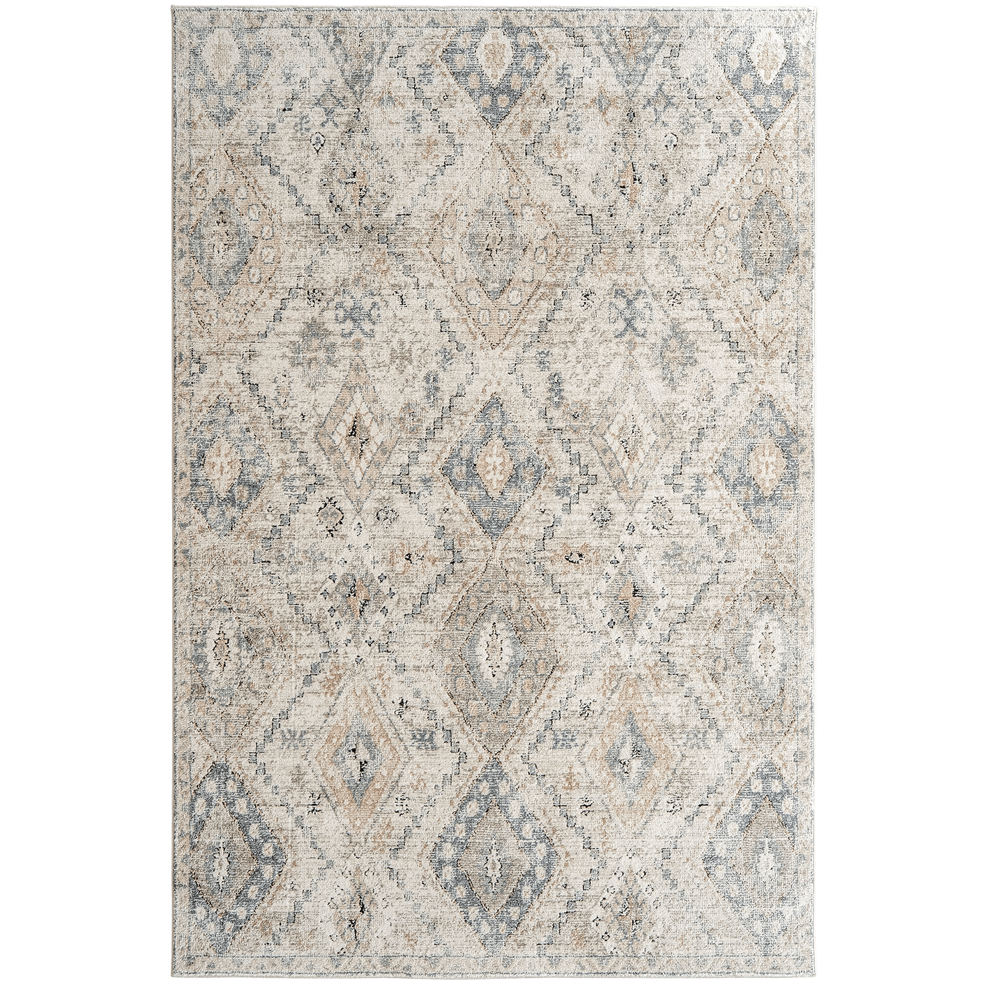Zen Sandy carpets in beige and blue, shown in a product top view as image 1